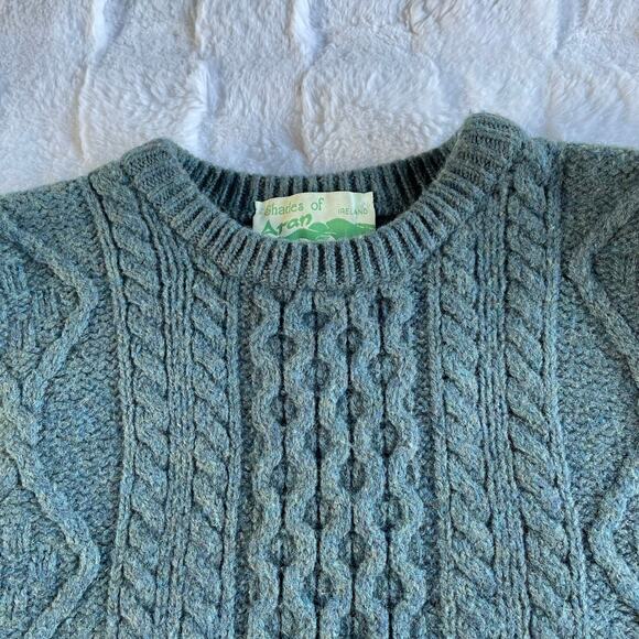 🔥Vintage Shade Of Aran Ireland Pure New Merino Wool Classic Fisherman Sweater S - Picture 8 of 15